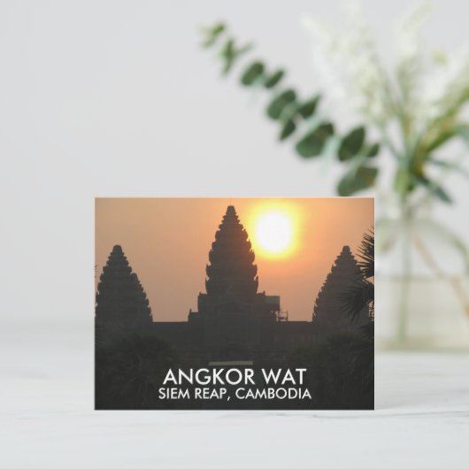 Angkor Wat Temple Sunrise Siem Reap Cambodja Asia Briefkaart (Staand voorkant)