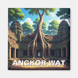 Angkor Wat Temple Tree Cambodja Magneet