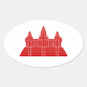 Angkor Wat Ver.2.0. Khmer Temple Ovale Sticker