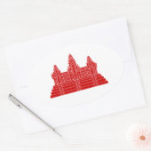 Angkor Wat Ver.2.0. Khmer Temple Ovale Sticker (Envelop)
