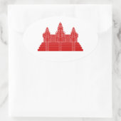 Angkor Wat Ver.2.0. Khmer Temple Ovale Sticker (Tas)