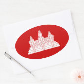 Angkor Wat Ver.2.0. Khmer Temple Ovale Sticker (Envelop)