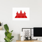Angkor Wat Ver.2.0. Khmer Temple Poster (Thuiskantoor)