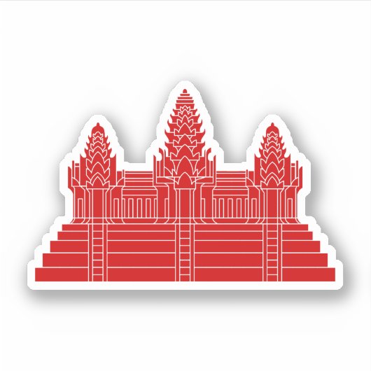 Angkor Wat Ver.2.0. Khmer Temple Sticker (Voorkant)