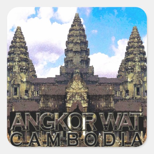 Angkor Wat Vierkante Sticker (Voorkant)