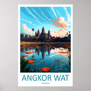 Angkor Wat Vintage Reisposter Ski Nationaal Park Poster