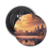 Angkor Wat waterverf Button Flesopener (Voorkant)