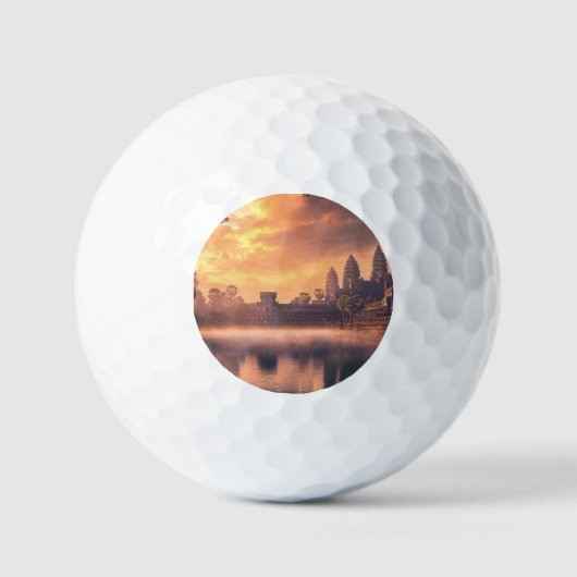 Angkor Wat waterverf Golfballen (Voorkant)