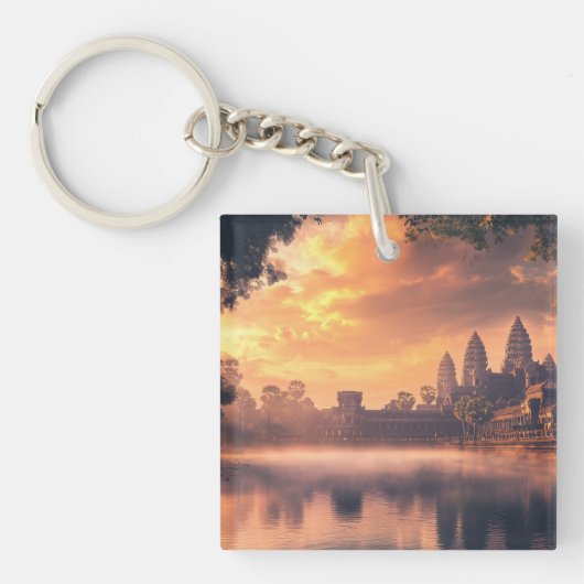 Angkor Wat waterverf Sleutelhanger (voorkant)