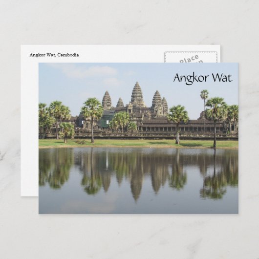 angkor wat weerspiegeld briefkaart (Voorkant / Achterkant)