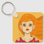 Angle Number One Heart Long Blonde Hair Princess Sleutelhanger (Voorkant)