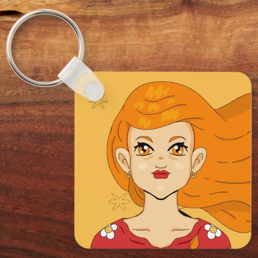 Angle Number One Heart Long Blonde Hair Princess Sleutelhanger (Voorkant)