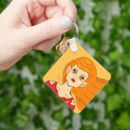 Angle Number One Heart Long Blonde Hair Princess Sleutelhanger (Hand)