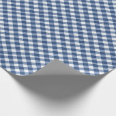 Angled Blue en White Gingham Cadeaupapier (Hoek)