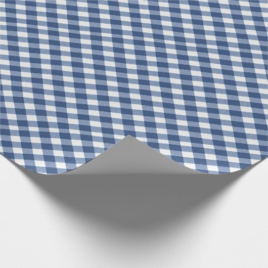 Angled Blue en White Gingham Cadeaupapier (Hoek)