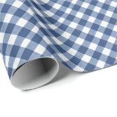 Angled Blue en White Gingham Cadeaupapier (Rol Hoek)