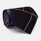 Angled Elegance - negro, morado, burdeos intenso Stropdas (Opgerold)