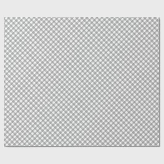 Angled Grey en White Gingham Cadeaupapier (Vlak)