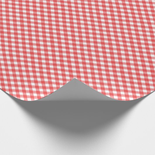 Angled rood en wit Gingham Cadeaupapier (Hoek)
