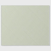 Angled Sage Green en White Gingham Cadeaupapier (Vlak)