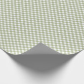 Angled Sage Green en White Gingham Cadeaupapier (Hoek)