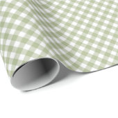 Angled Sage Green en White Gingham Cadeaupapier (Rol Hoek)