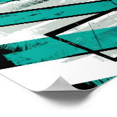Angled Stripes with Teal Brush Textures Poster (Hoek)