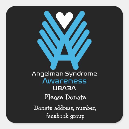 Angleman Syndrome Awareness Vierkante Sticker (Voorkant)