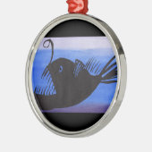 Angler Fish Silhouette Metalen Ornament (Links)