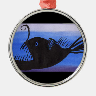 Angler Fish Silhouette Metalen Ornament