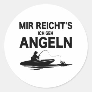 Angler Gezegden Funny Vist Memes Vis en Boot Ronde Sticker