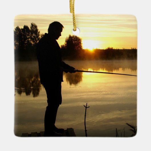 Angler Goedemorgen Keramisch Ornament (Voorkant)