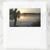 Angler Goedemorgen Rechthoekige Sticker (Tas)