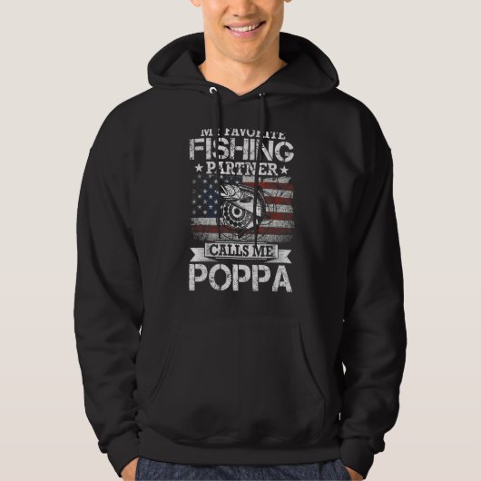 Angler I Mijn favoriete Geviste Partner roept me P Hoodie (Voorkant)