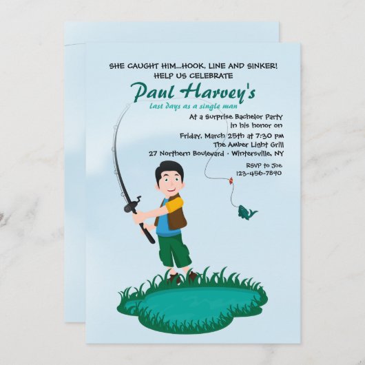 Angler Invitation Kaart (Voorkant / Achterkant)