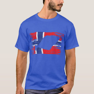 Angler Noorwegen Noorse vlag Vist rod visreaal T-shirt