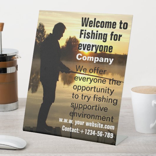 Angler ochtend Pedestal Sign Reclamebord Met Voetstuk (Insitu)