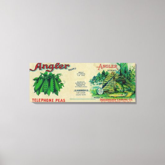 Angler Peas LabelChicago, IL Canvas Afdruk (Voorkant)