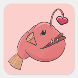 Angler uit liefde vierkante sticker