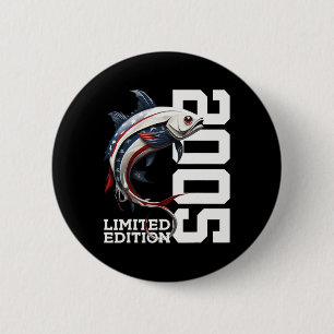 Angler Verjaardag Vissen Limited Edition 2005 Ronde Button 5,7 Cm