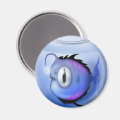 Angler vis aquarium vissenkom schattig blauw magneet (Voorkant / Achterkant)