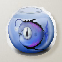 Angler vis aquarium vissenkom schattig blauw