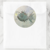 Anglerfisch Ronde Sticker (Tas)
