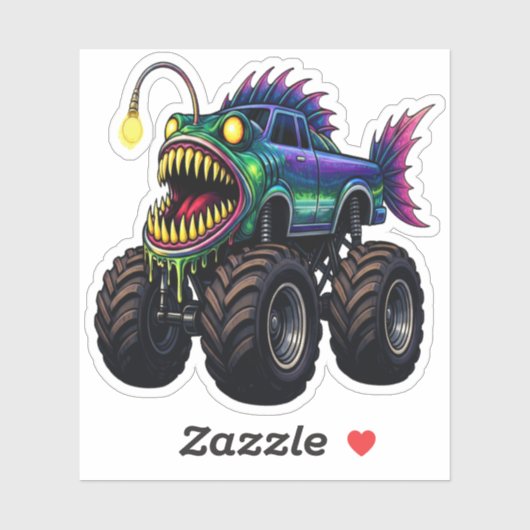 Anglerfish Monster Truck Sticker (Vel)