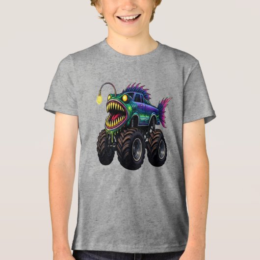 Anglerfish Monster Truck Tri-Blend Shirt (Voorkant)