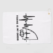 Angler's Pulse - Vist Mijn Cardio-T-shirt Golfhanddoek (Horizontaal)