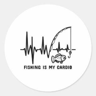 Angler's Pulse - Vist Mijn Cardio-T-shirt Ronde Sticker
