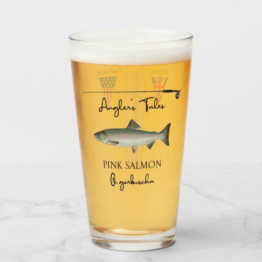 Angler's Tales, Pint Glaswerk, PNK ZALM Glas (Voorkant gevuld)