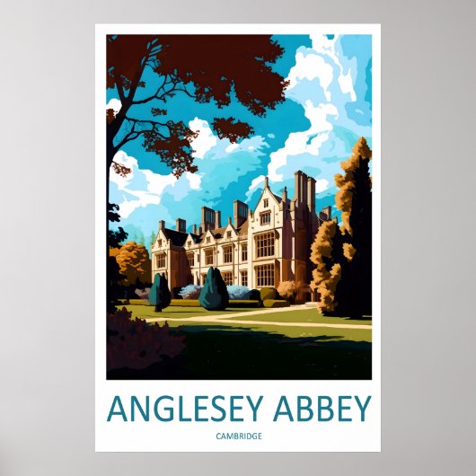 Anglesey Abbey Oude Reisposter Ski Nationaal Poster (Voorkant)
