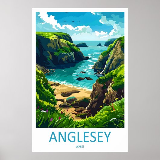 Anglesey Vintage Reisposter Ski Nationaal Park Poster (Voorkant)